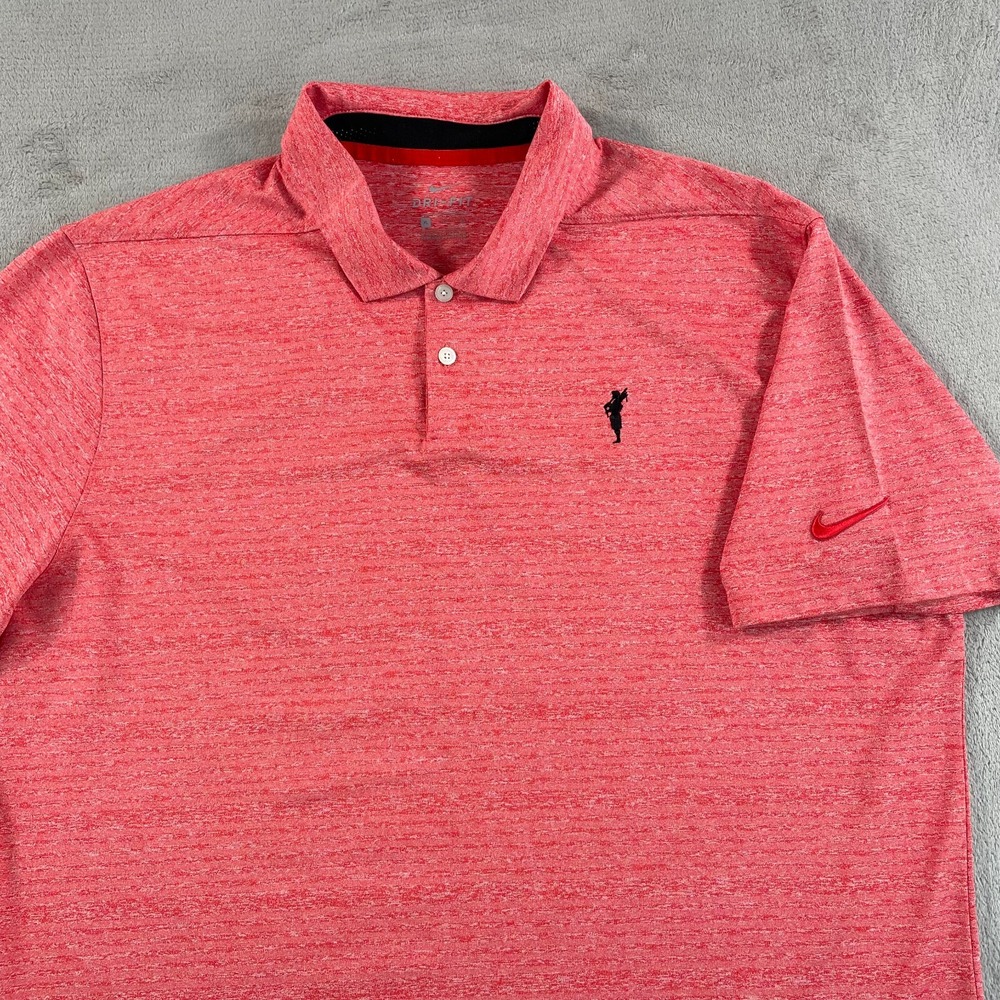Nike Dry Vapor Golf Polo Shirt Men XL Heather Red Performance Bag Pipe Boy Logo